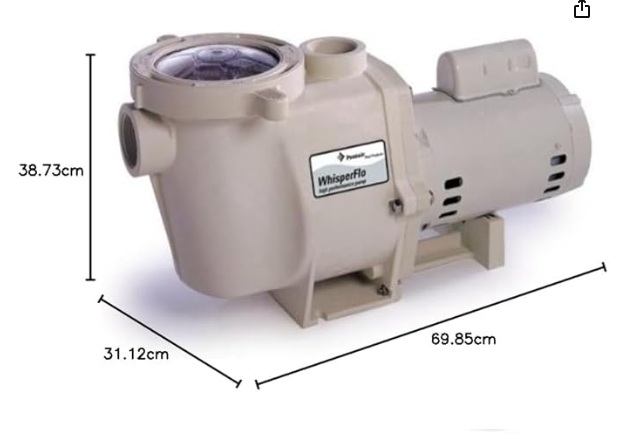 Bomba Whisperflo Pentair&nbsp;&nbsp;&nbsp;&nbsp;&nbsp; 2 HP&nbsp;&nbsp;   123 gpm 40FT    WF28 123 gpm 40FT