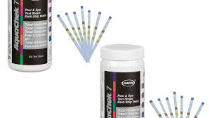 Test kit en Tiras 7 pasos Aquachek (100 tiras) pH,Cloro,Dureza, Estabilizador